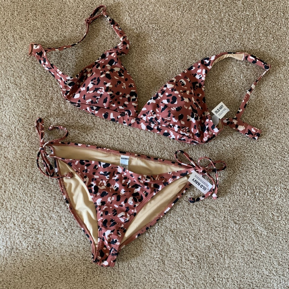 Leopard Print Bikini Swimsuit, size L